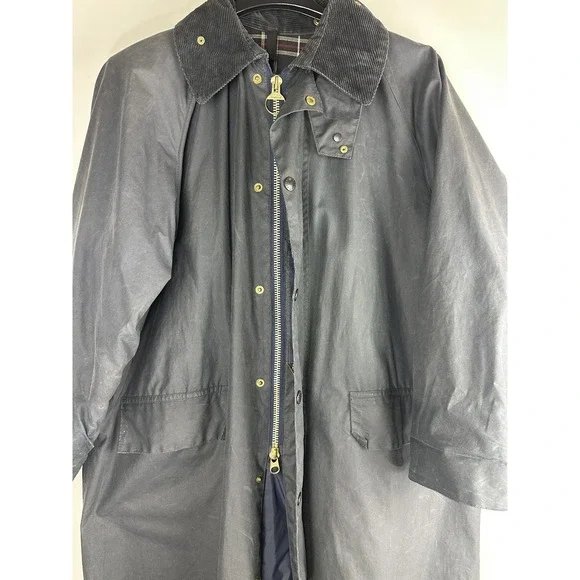 Vintage Barbour Burghley A170 Long Jacket Mens C42 Wax Equestrian Trench Coat - Picture 4 of 16